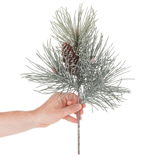 Kunstig furukvist med kongler, vinterlig, 40 cm | Floristik24.no