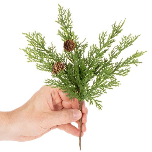 Kunstig furukvist med kongler, 28 cm, 6 stk. | Floristik24.no