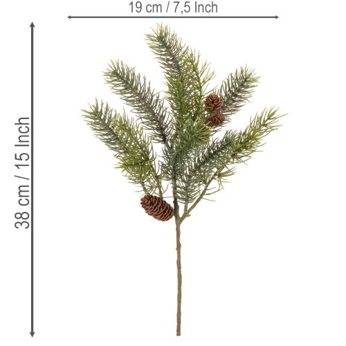 Kunstig julegren, dekorativ gren med kongler | Floristik24.no