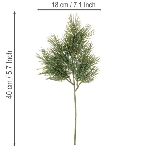 Kunstig furukvist til vinterdekorasjoner, 40 cm, 4 stk. | Floristik24.no
