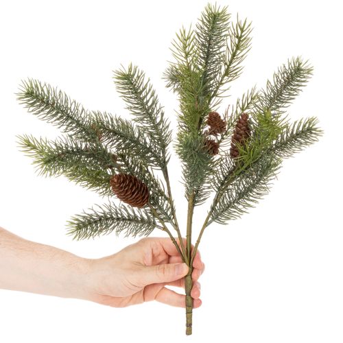 Kunstig grangren med kongledekorasjon, 41 cm | Floristik24.no