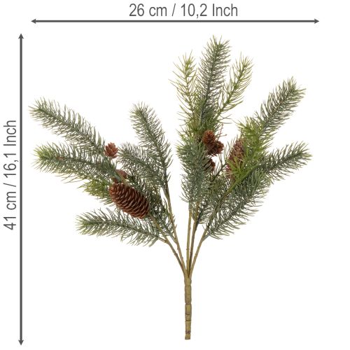 Kunstig grangren med kongledekorasjon, 41 cm | Floristik24.no