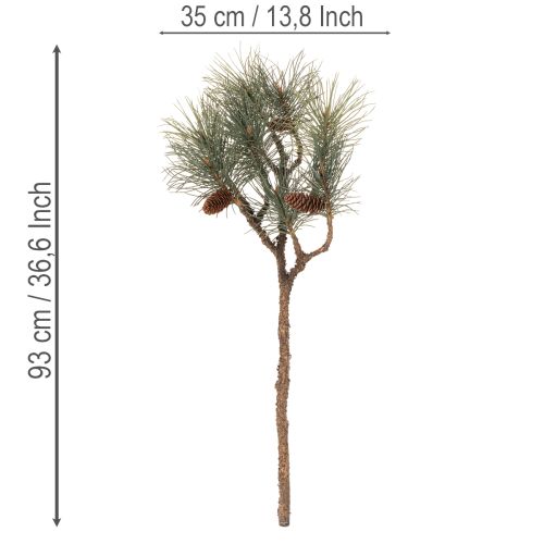 Kunstig furukvist med kongler, stuedekorasjon, 93 cm | Floristik24.no