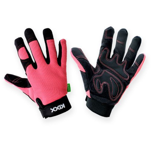 Kixx syntetiske hansker størrelse 7 rosa, svart