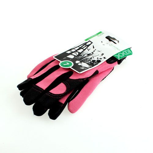 Floristik24 Kixx syntetiske hansker størrelse 7 rosa, svart