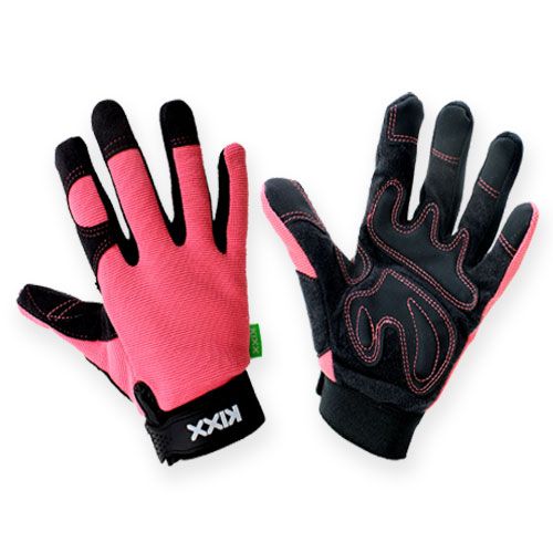 Kixx syntetiske hansker størrelse 8 rosa, svart