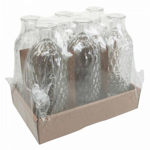 Floristik24 Liten glass vase vase honeycomb look dekorativ vase glass H20cm 6stk