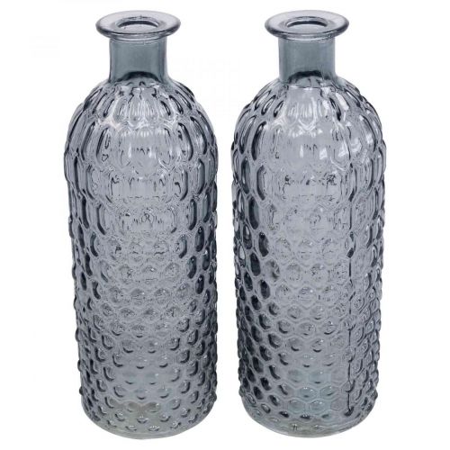 Floristik24 Liten glass vase vase honeycomb glass blå grå H20cm 6stk