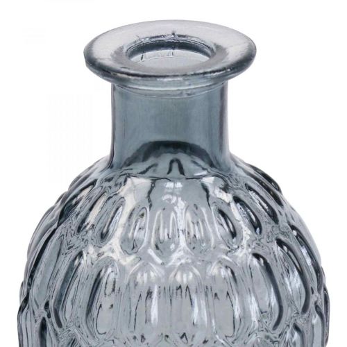 Floristik24 Liten glass vase vase honeycomb glass blå grå H20cm 6stk
