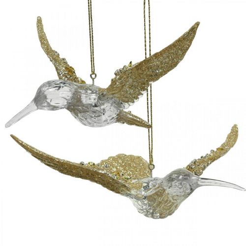 gjenstander Juletrepynt fugl kolibri anheng 11,5/14 cm sett med 2