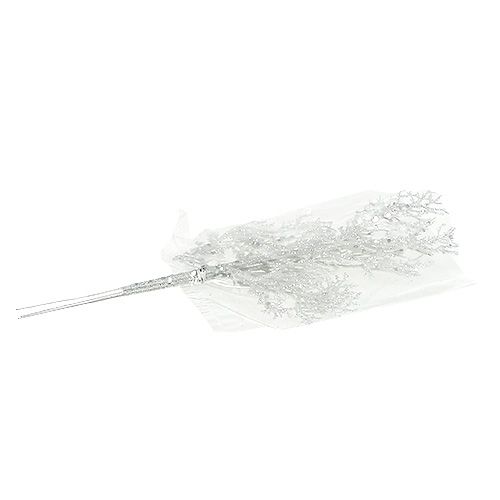 Floristik24 Korallgrein med glimmerhvit L32cm 3stk