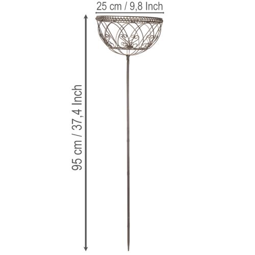 gjenstander Metallhagekurv, dekorativ gjenstand i vintagestil for stilig utendørs bruk, 95 cm