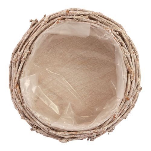 Floristik24 Flettet kurv plantekurv vasket hvit Ø25cm H11cm