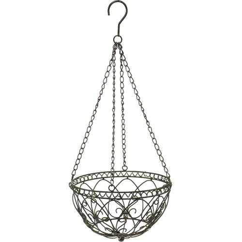 Floristik24 Dekorativ plantekurv for oppheng av rustbrun Ø24cm