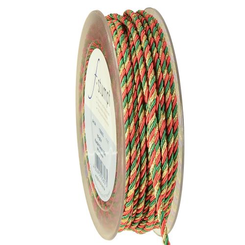 gjenstander Snor rød grønn gull dekorativ snor trefarget snorbånd 3mm 25m