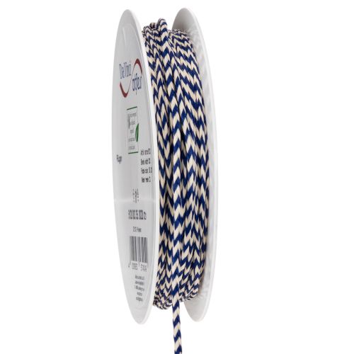 Stripete gavebånd/snor for kreativ dekorasjon, 3 mm tykk, 20 m lang