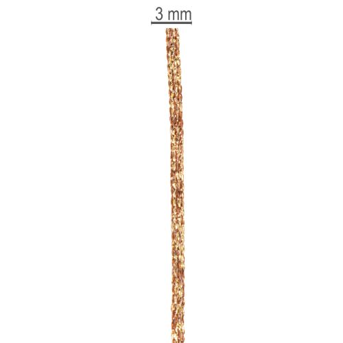 Skinnende dekorativ snor på rull for håndverk og dekorasjon, 3 mm tykk, 20 m lang | Floristik24.no
