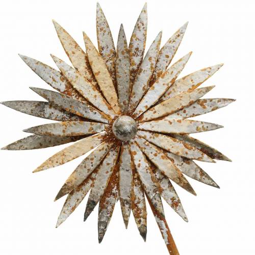 Floristik24 Hageplugg kornblomst patina metall hvit Ø10 / 15cm H66cm