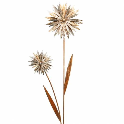 Floristik24 Hageplugg kornblomst patina metall hvit Ø10 / 15cm H66cm