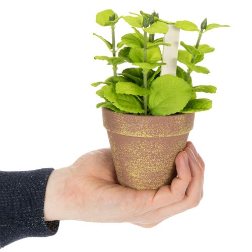 gjenstander Kunstig urtepotte med dekorative urter til kjøkken, hage, balkong eller terrasse, 15m³, 3 stk.