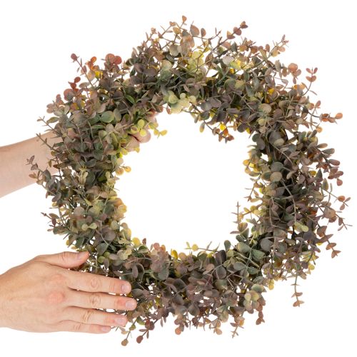 Kunstig eukalyptuskrans, høstdekorasjon, rund, 45 cm | Floristik24.no