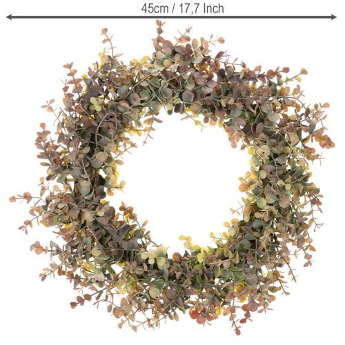 Kunstig eukalyptuskrans, høstdekorasjon, rund, 45 cm | Floristik24.no