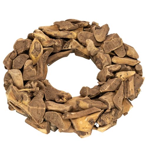 Dekorativ krans laget av naturlige trestykker, rund, 35 cm | Floristik24.no