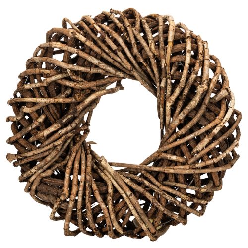 Krans laget av naturlige kvister, rund rottingkrans til hobbyarbeid, 35 cm