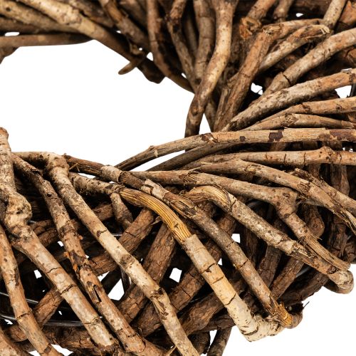Krans laget av naturlige kvister, rund rottingkrans til hobbyarbeid, 35 cm | Floristik24.no