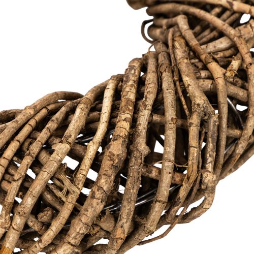 Dekorativ krans laget av naturlige grener, rottingkrans, rund, stor, 45 cm | Floristik24.no