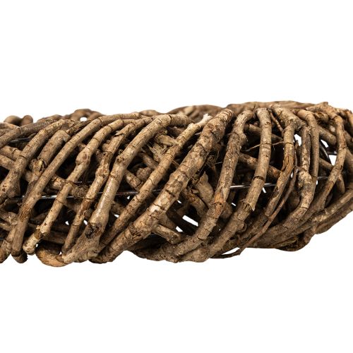 Dekorativ krans laget av naturlige grener, rottingkrans, rund, stor, 45 cm | Floristik24.no