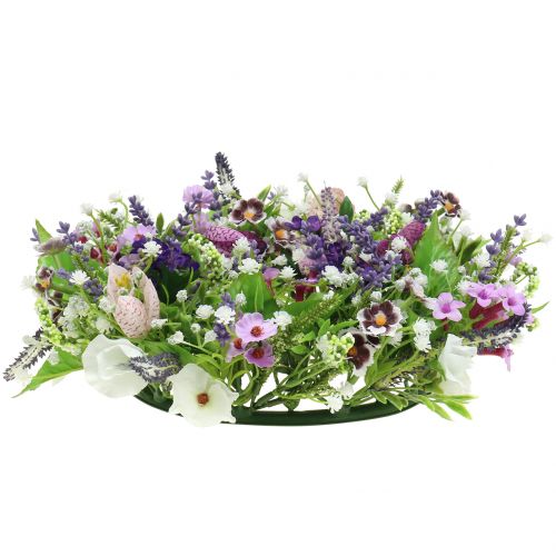 Floristik24 Krans sjakkbrett blomst/lavendel/syrin Ø28cm