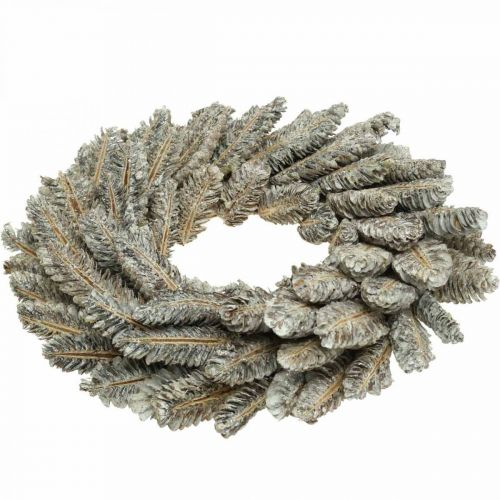 Floristik24 Dekorative kransekegler Adventskrans dørkrans hvit, glitter Ø35cm