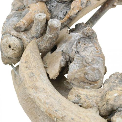 Floristik24 Dekorativ krans trerotkrans hvitvasket Ø35cm H9cm