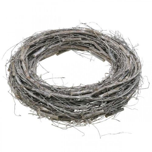 Floristik24 Deko krans hvit Ø40cm alm, vinranke vårdekor naturlig krans