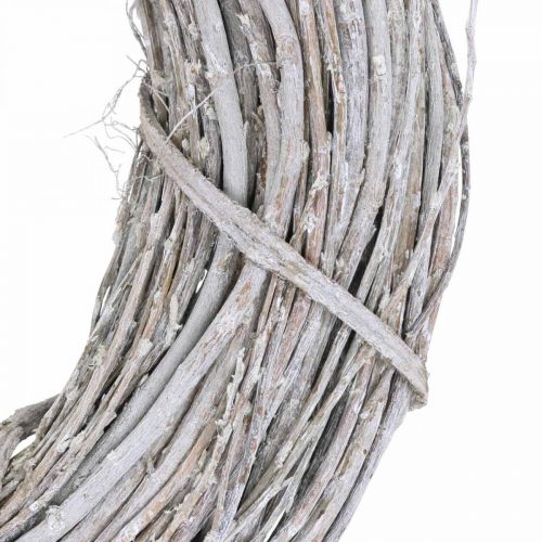 Floristik24 Deco krans hvitkalket Ø35cm Shabby Chic dørkransborddekorasjon