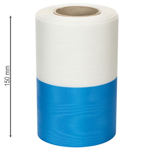 gjenstander Moiréblå og hvite kransebånd, 150 mm