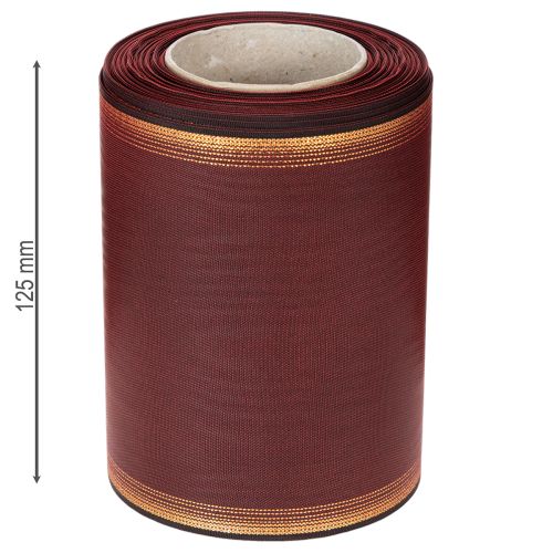 Kransbånd Bordeaux Moiré 125mm pyntebånd | Floristik24.no