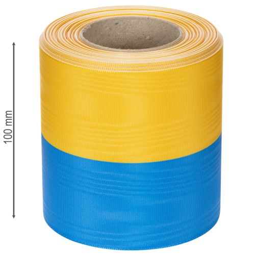 gjenstander Blått og gult moiré-kransbånd, 100 mm, nasjonalt bånd, klubbbånd, dekorativt bånd, festlig sørgebånd, acetat