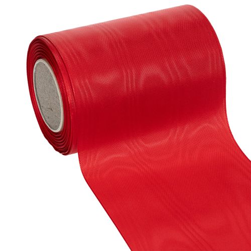 Rødt kransbånd 125 mm x 25 m - Bånd til begravelsesblomsterdekorasjon, bokstaver og dekorasjon