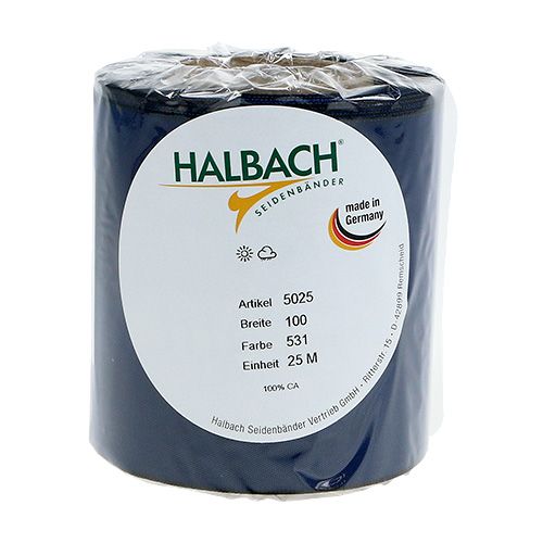 gjenstander Blått satengkransbånd, 100 mm x 25 m, sørgebånd, dekorasjon, miljøvennlig