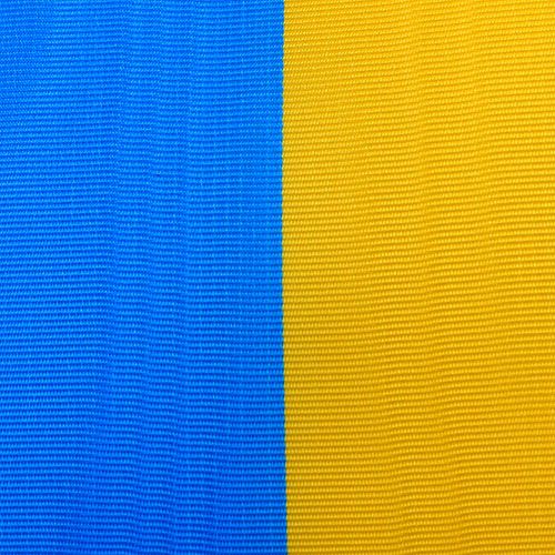 gjenstander Kransbånd moiré blå-gul 100 mm
