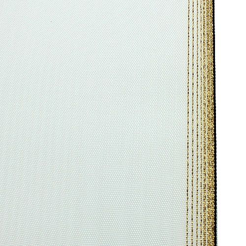 gjenstander Elegant moiré-kransbånd med gullkant, bryllupsdekorasjon, sørgebånd, hvitt 150 mm x 25 m