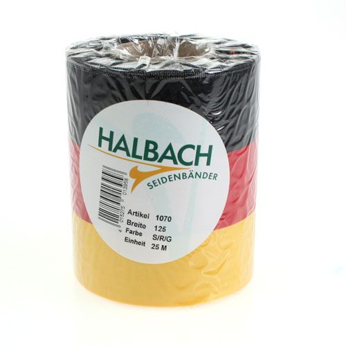 Floristik24 Kransbånd Moiré svart-rød-gull 125 mm