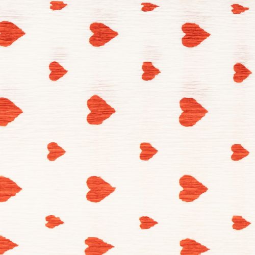 gjenstander Crepe Paper with Hearts Blomsterhandler Crepe Morsdag Rød, Hvit 50×250cm