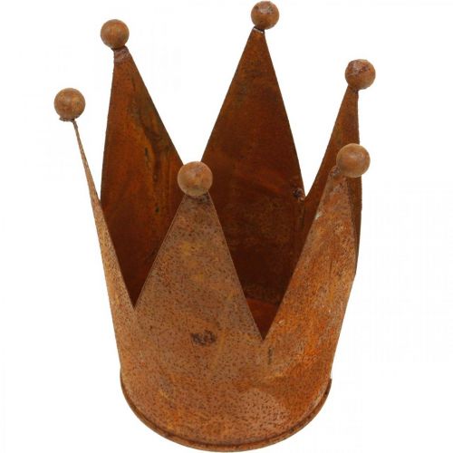 Floristik24 Krone laget av metall rustdekor for planting patina Ø10,5cm H13,5cm