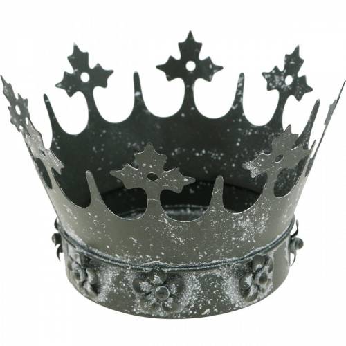 Floristik24 Borddekor, dekorativ krone, blomsterlykt i metall, plantekasse, metalldekor