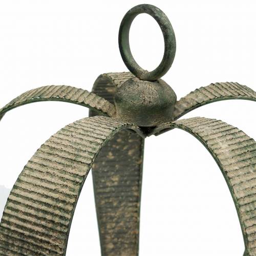 Floristik24 Dekorativ krone antikk metall mosegrønn, beige Ø28cm H36,5cm