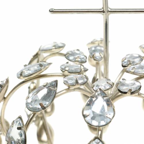 Floristik24 Kron med diamanter og kryssølv Ø11cm H17cm