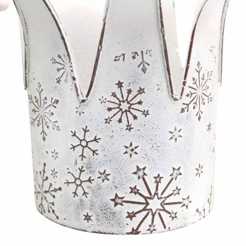 Floristik24 Kronemetall hvit, rust Ø13,5 / 17,5cm, sett med 2